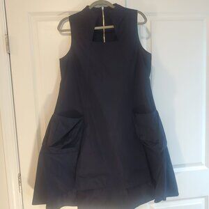 Sun Kim Navy Blue Minimalist Midi Dress Size 10 – Travel Friendly, Flawless